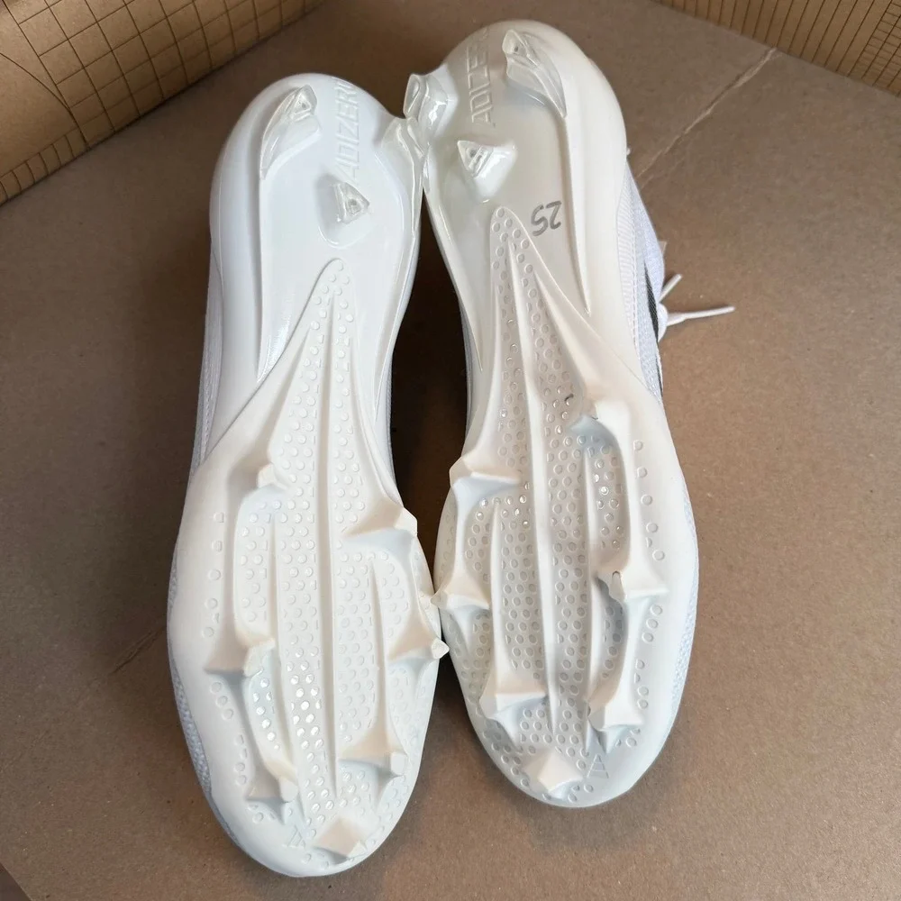 Adidas ADIZERO ELECTRIC+ FOOTBALL CLEATS White/Black Mens Size‎ 12 IH7451 NEW